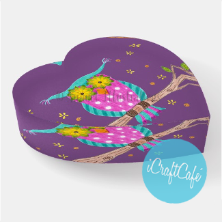 Owl heart paperweight