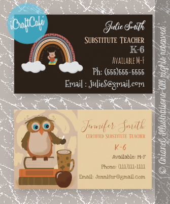 Tutor Business Cards with Owls