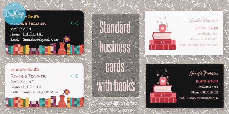 Educator business cards with books