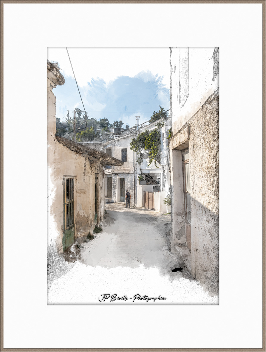 Rue avec personnage - Zaros, Crète