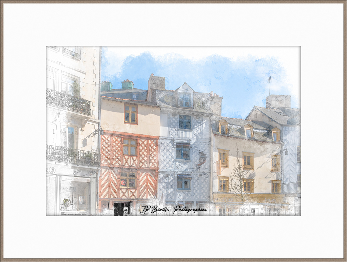 Façades rue Rallier du Baty - Rennes, Ille-et-Vilaine