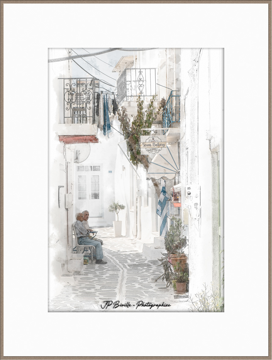 Deux messieurs dans la ruelle - Parikia, Paros