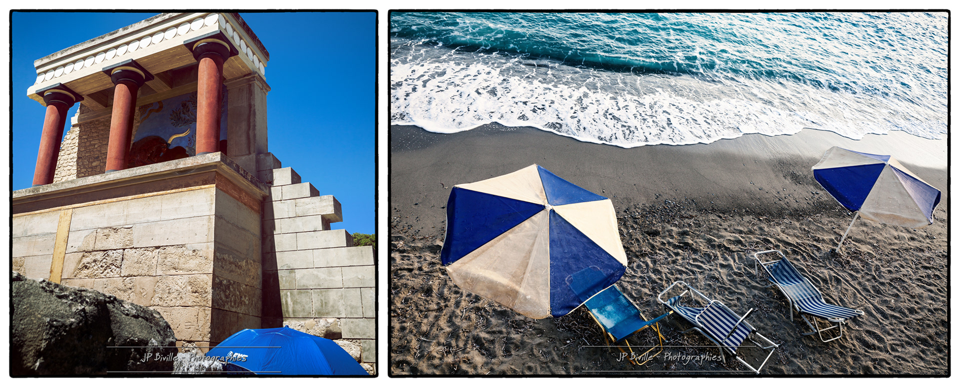 Bleu et parasols