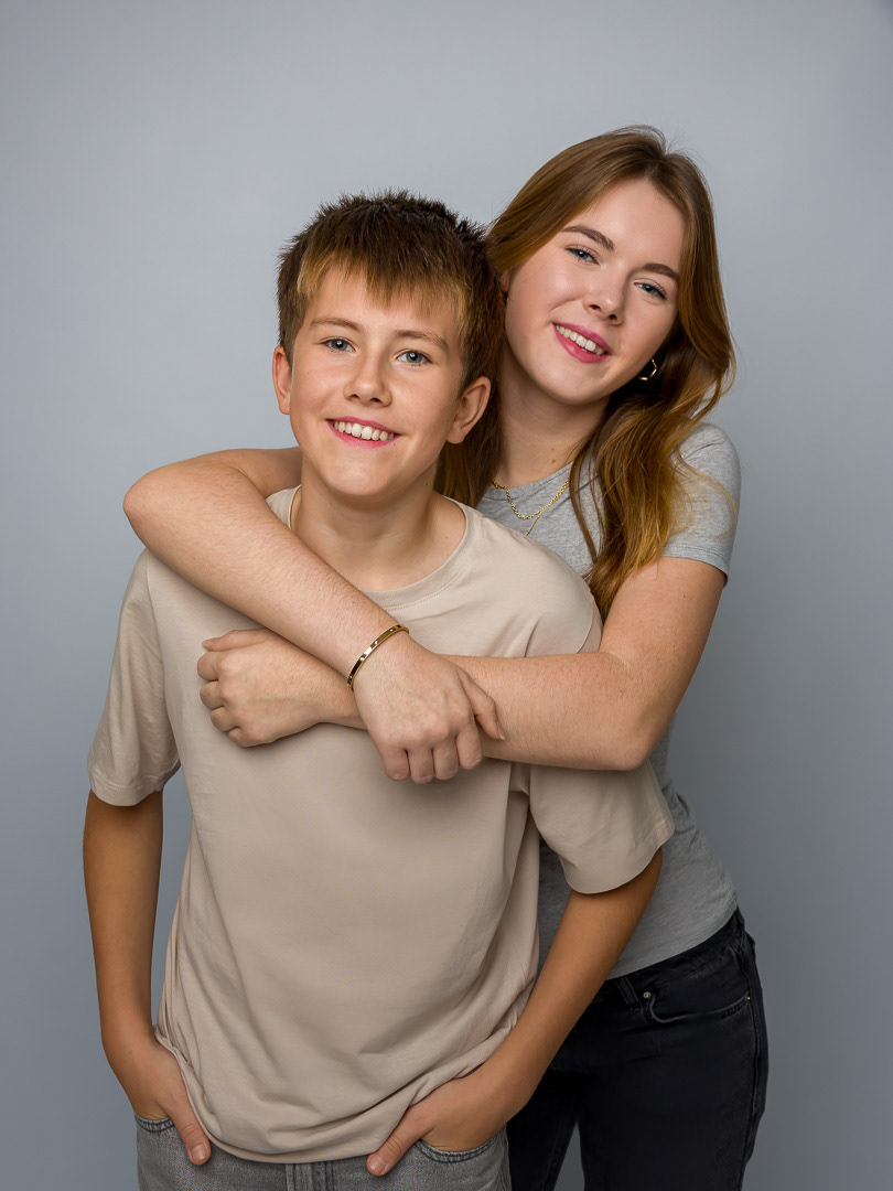 Gruppebillede i fotostudiet