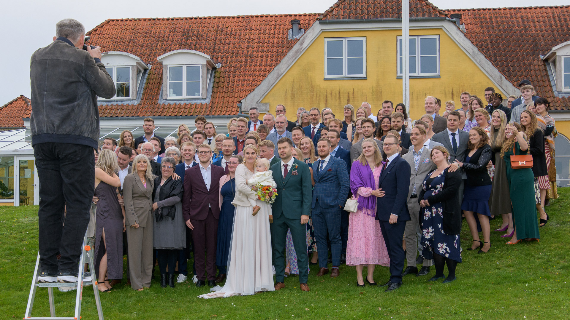 Gruppebillede. Bryllupsbillede.