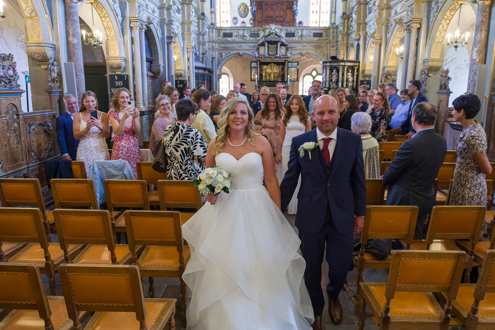 Bryllupsfoto Frederiksborg Slotskirke Sabrina og Peter