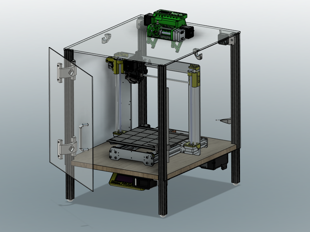 Final design with double-hinged door