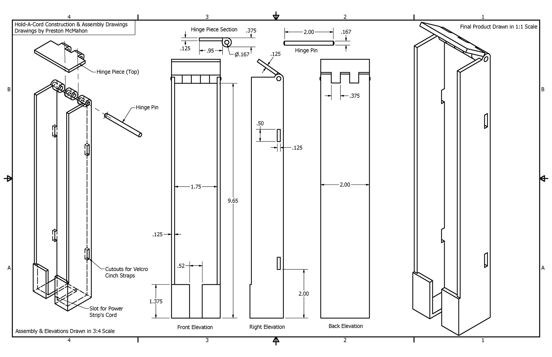Construction Detail for Manufacturing Product
