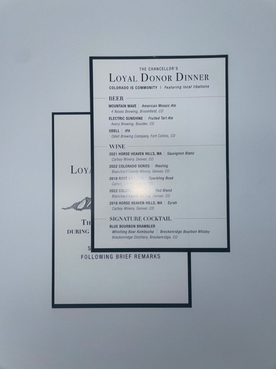 Small day-of event collateral