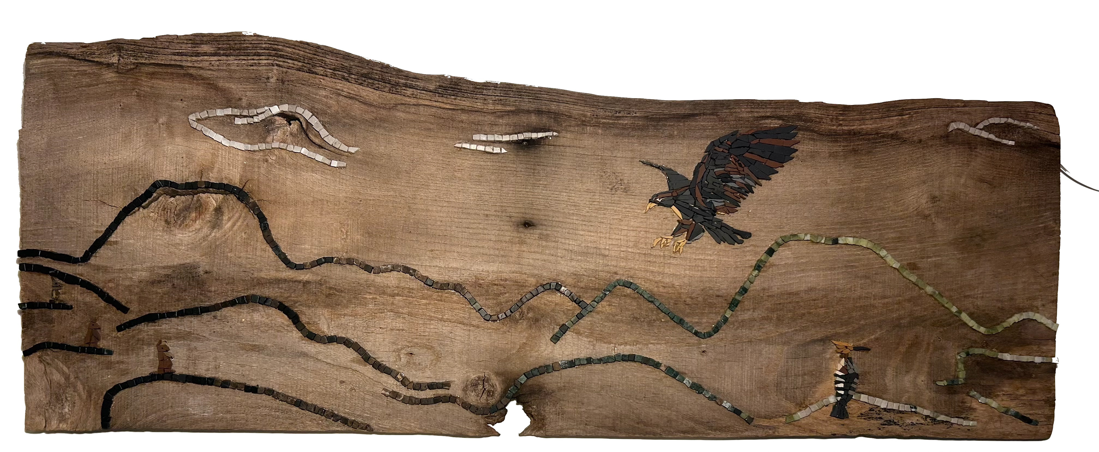 La chaîne des puys - Grès cérame et marbre - 840x310mm