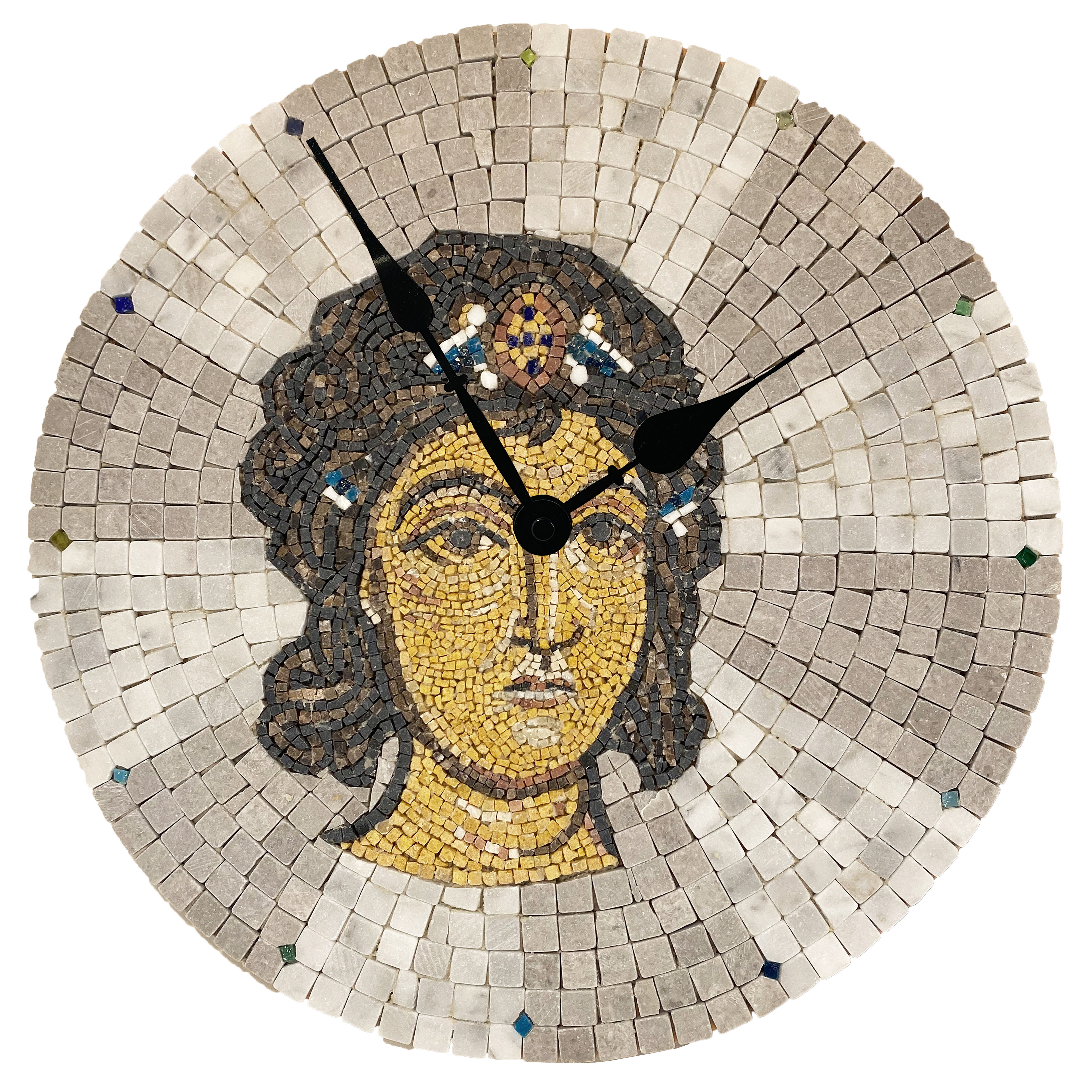 Horloge visage romaine - marbre - 300mm