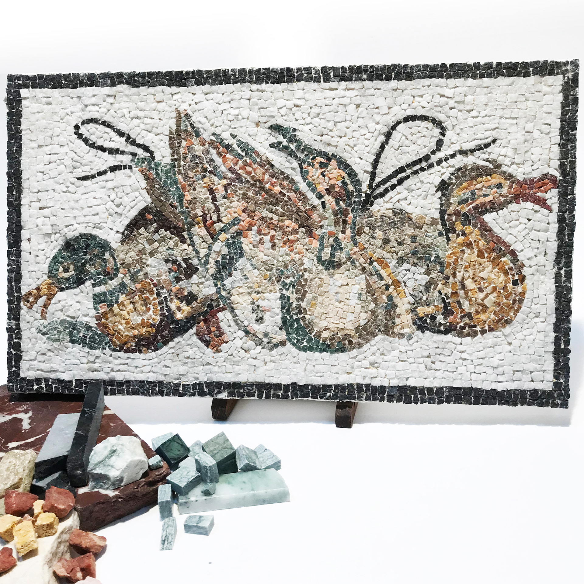 Mosaïque en pose indirecte, marbre. 240x400mm