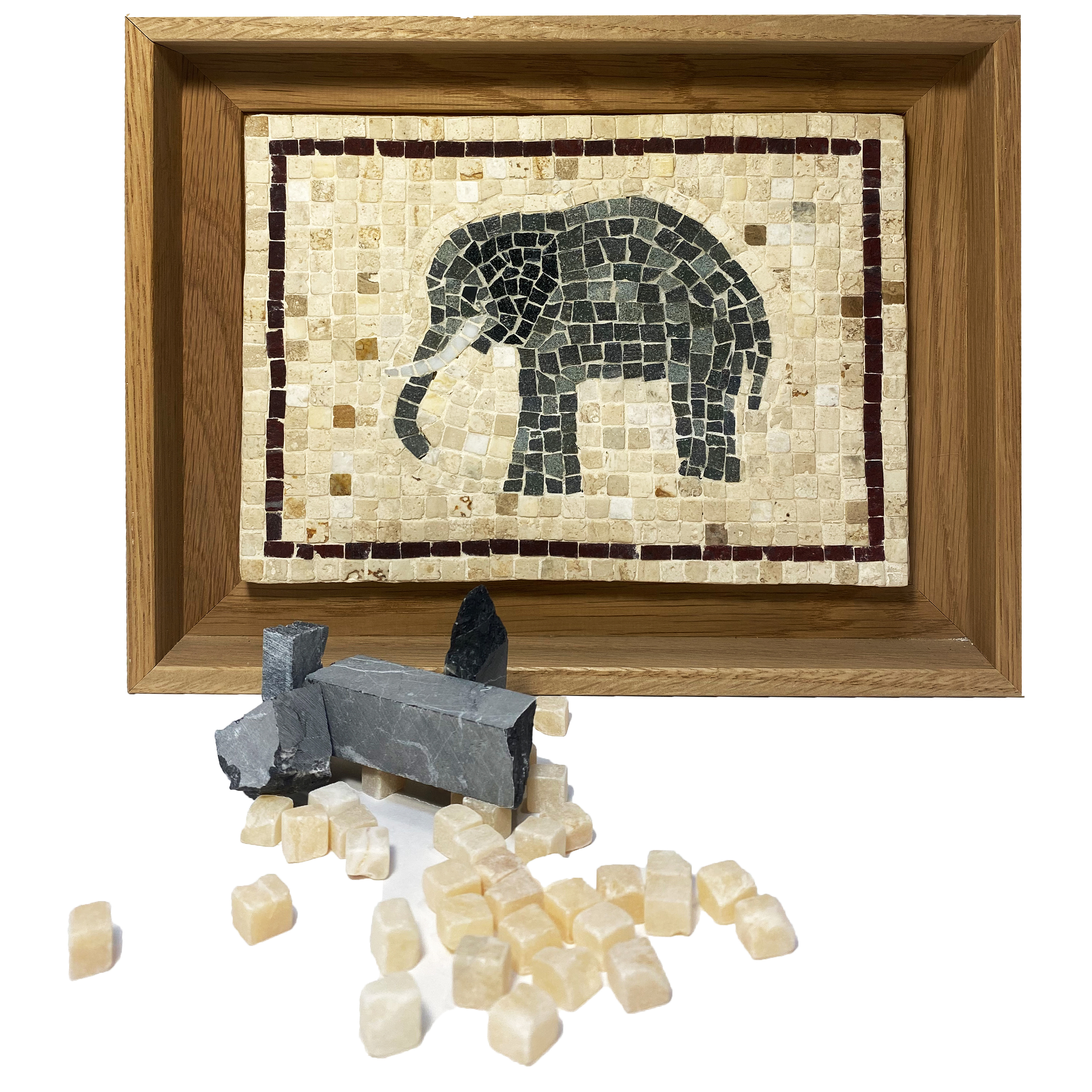 Élephant - Marbre et pâte de verre - 280mmx320mm