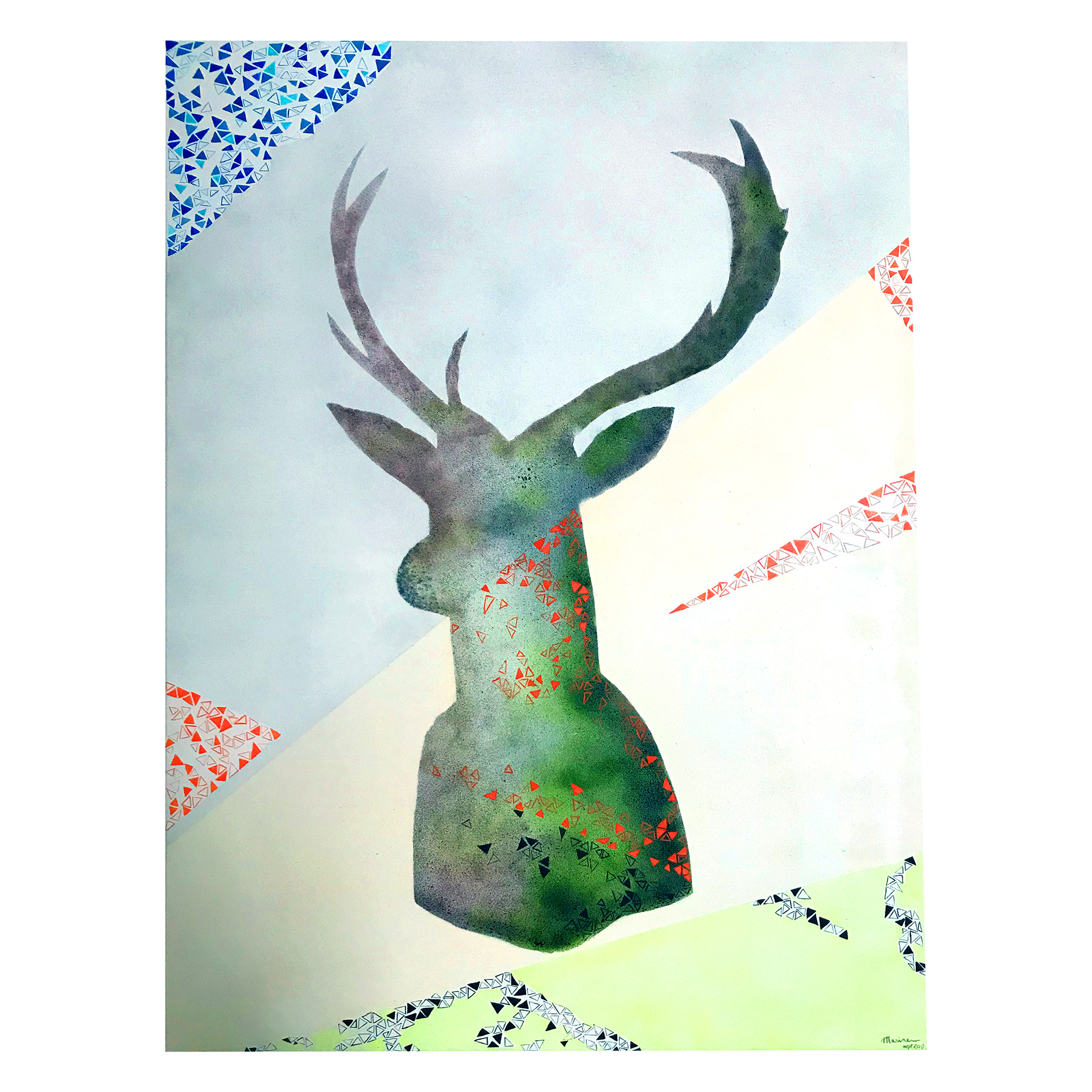 Le cerf. Acrylique sur toile 1000x730mm