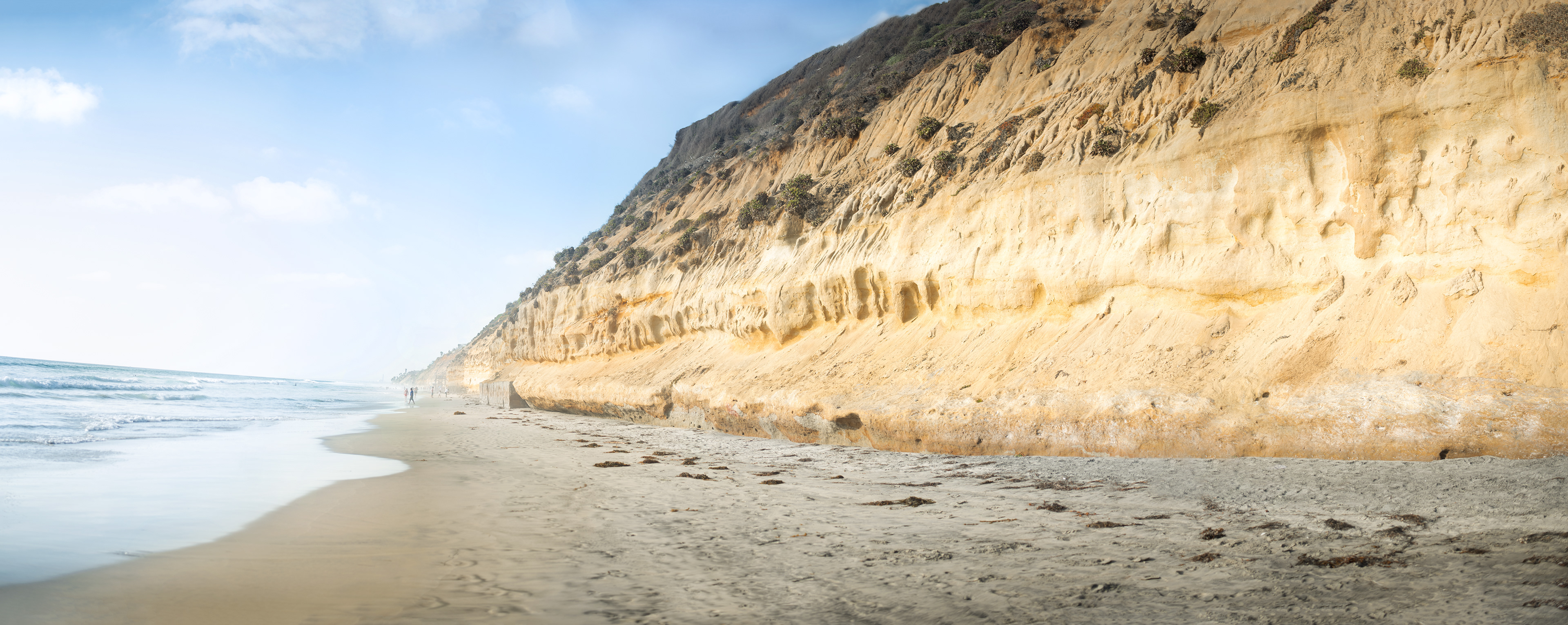 Panorama of Encinitas beach, CA