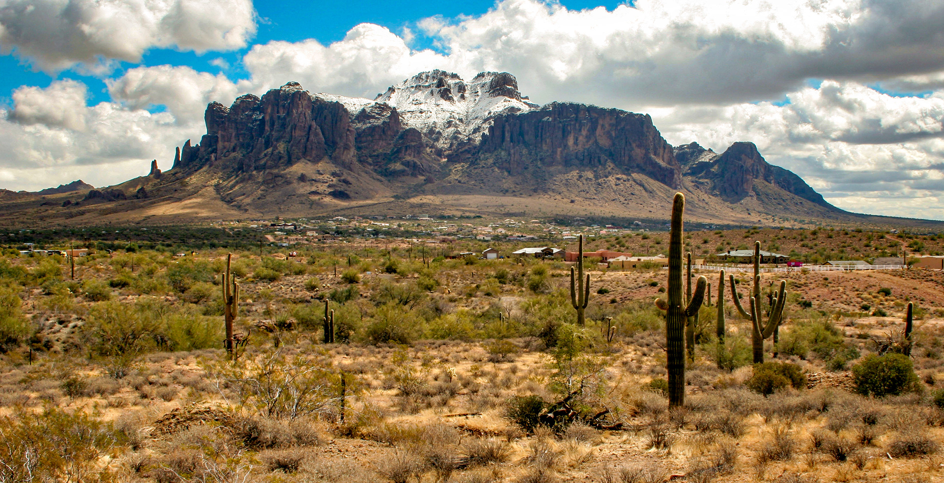 Superstition Mountains Covered in Snow 