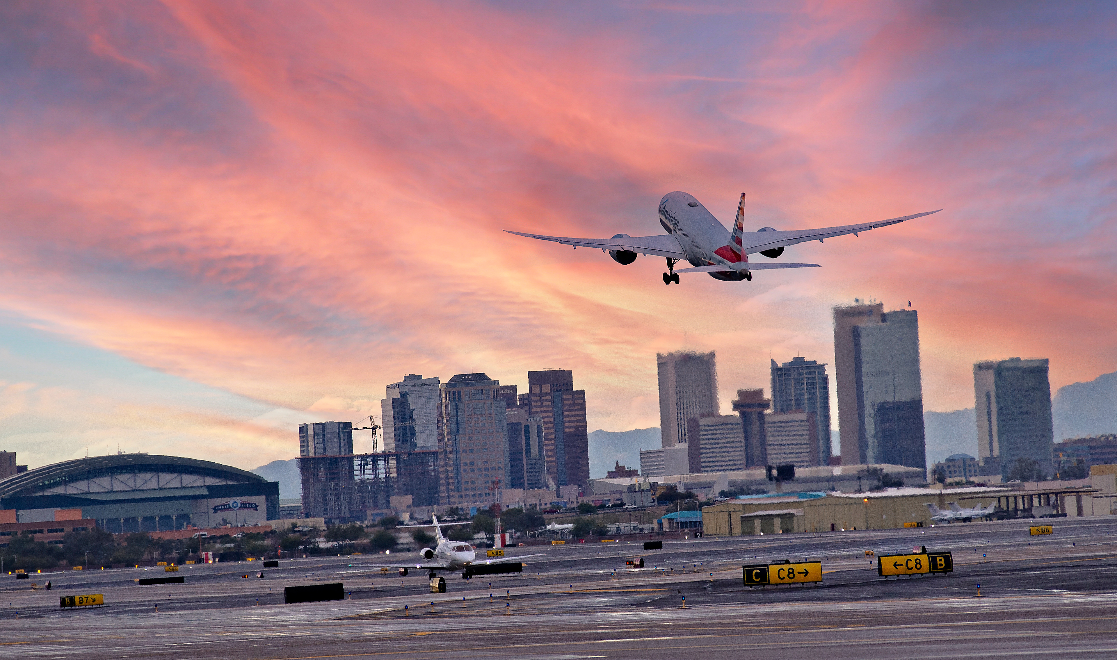 Dreamliner Over Downtown Phoenix