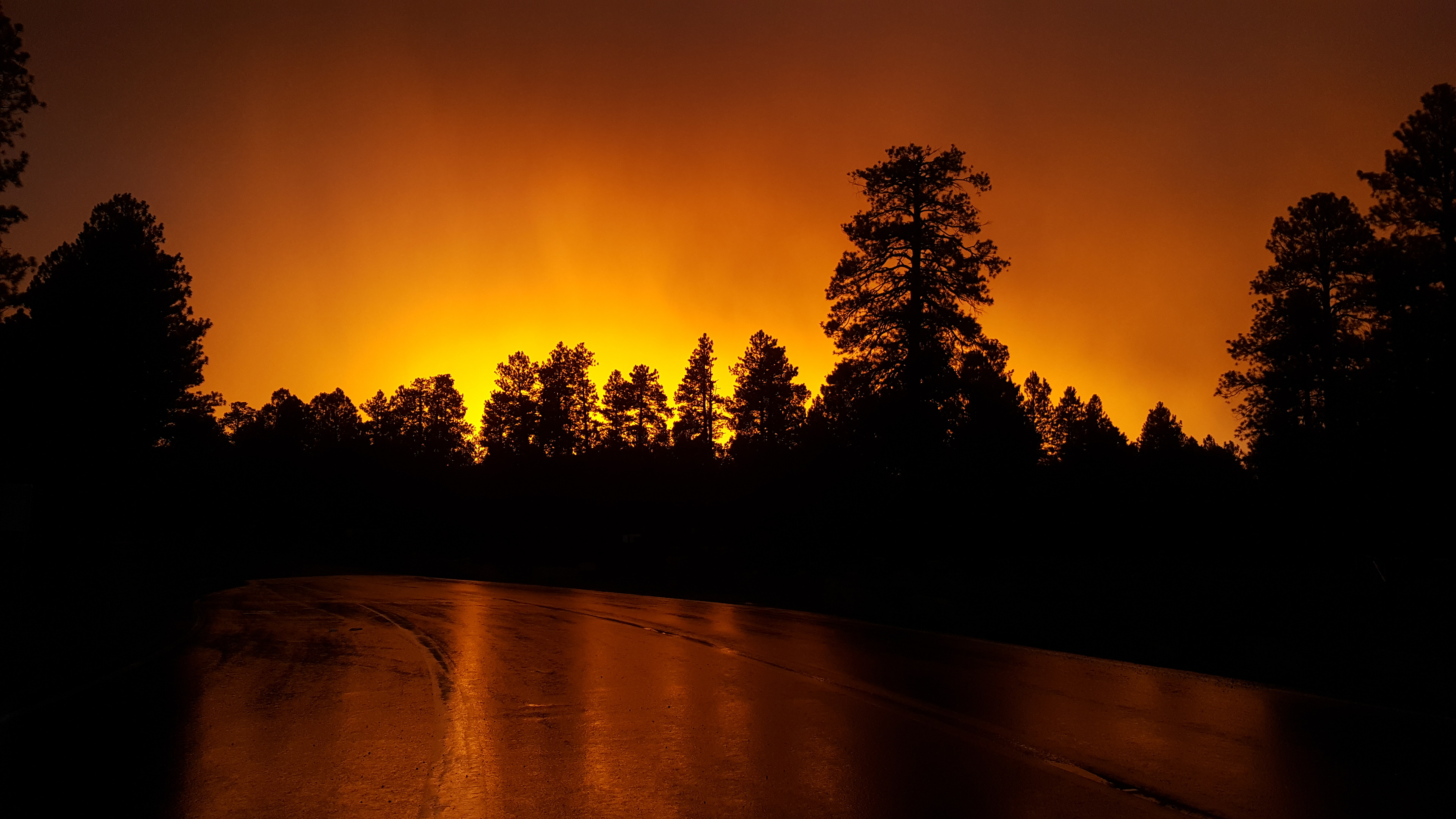 Fireball Sunset after a light rain 
