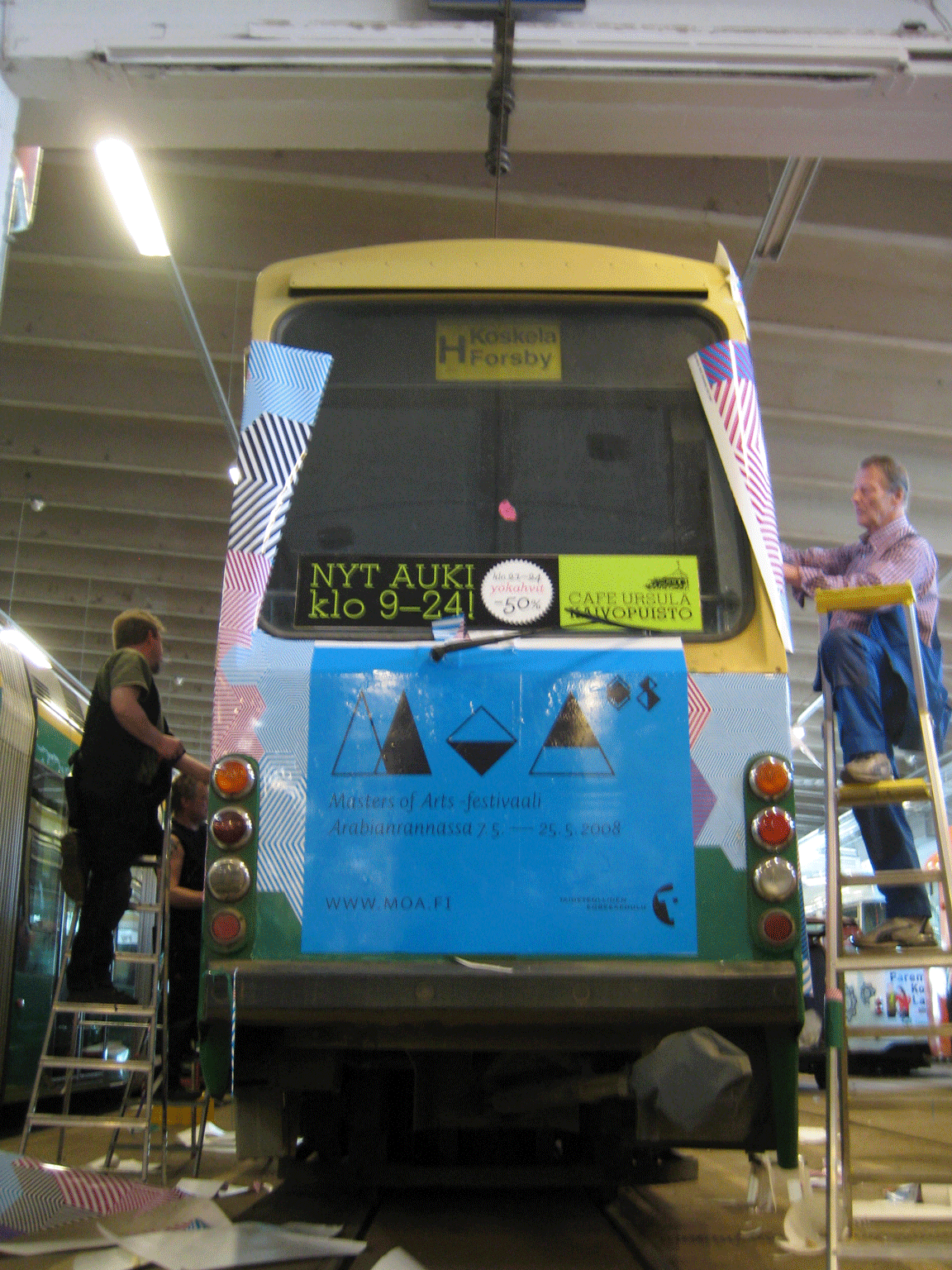 The tram being made