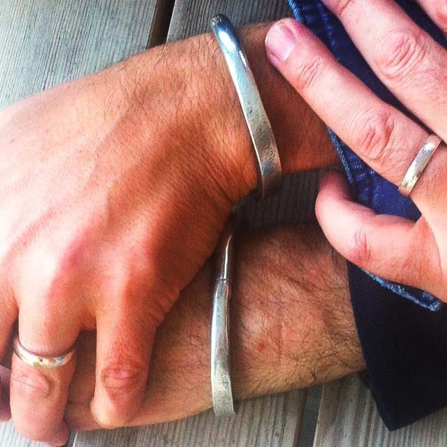 Silver wedding cuffs  ❤️