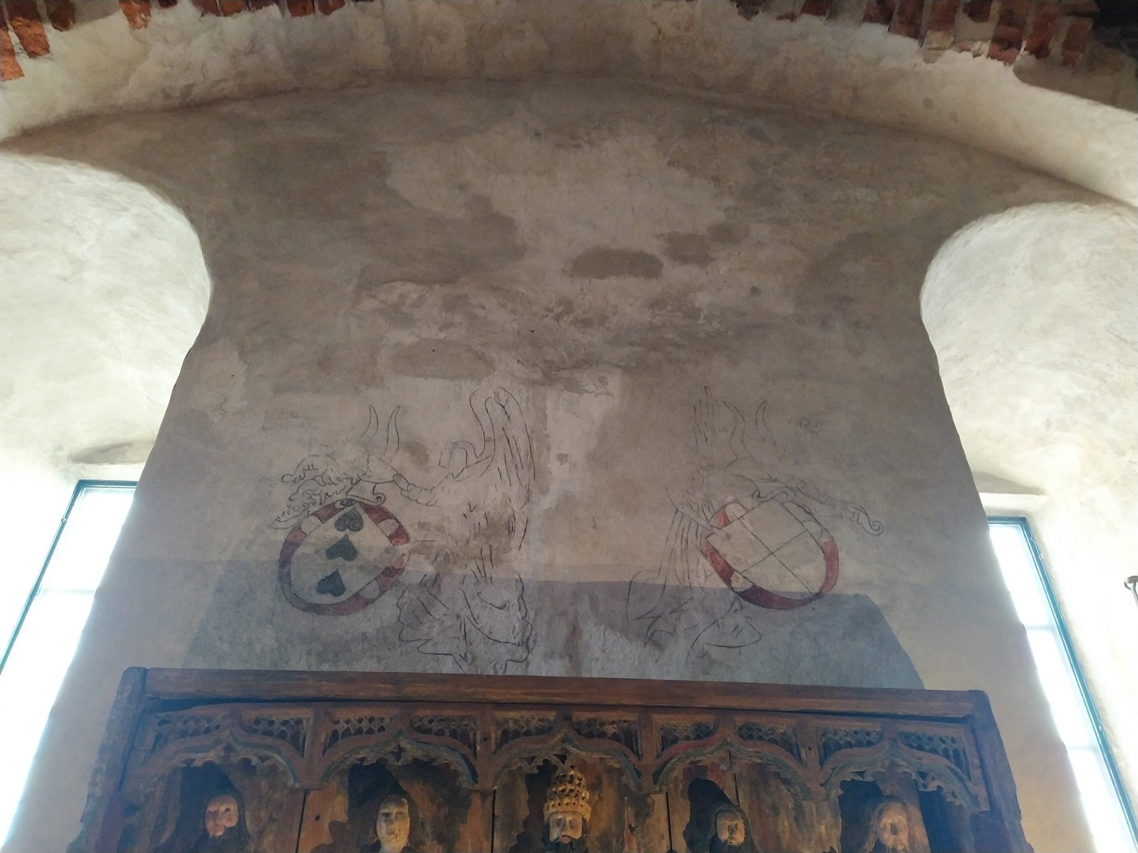 The partly visible crest in Turku Castle that is said to be Ingeborg Tott