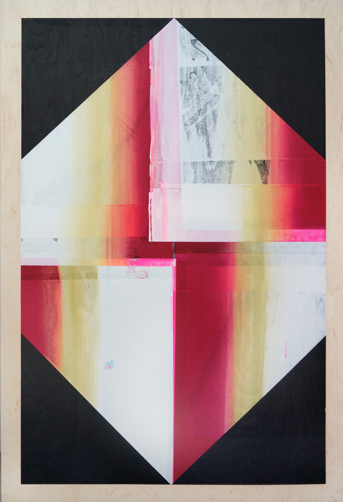 Bad Printing 31, screen-print on wood, 150 x 100 cm, 2014