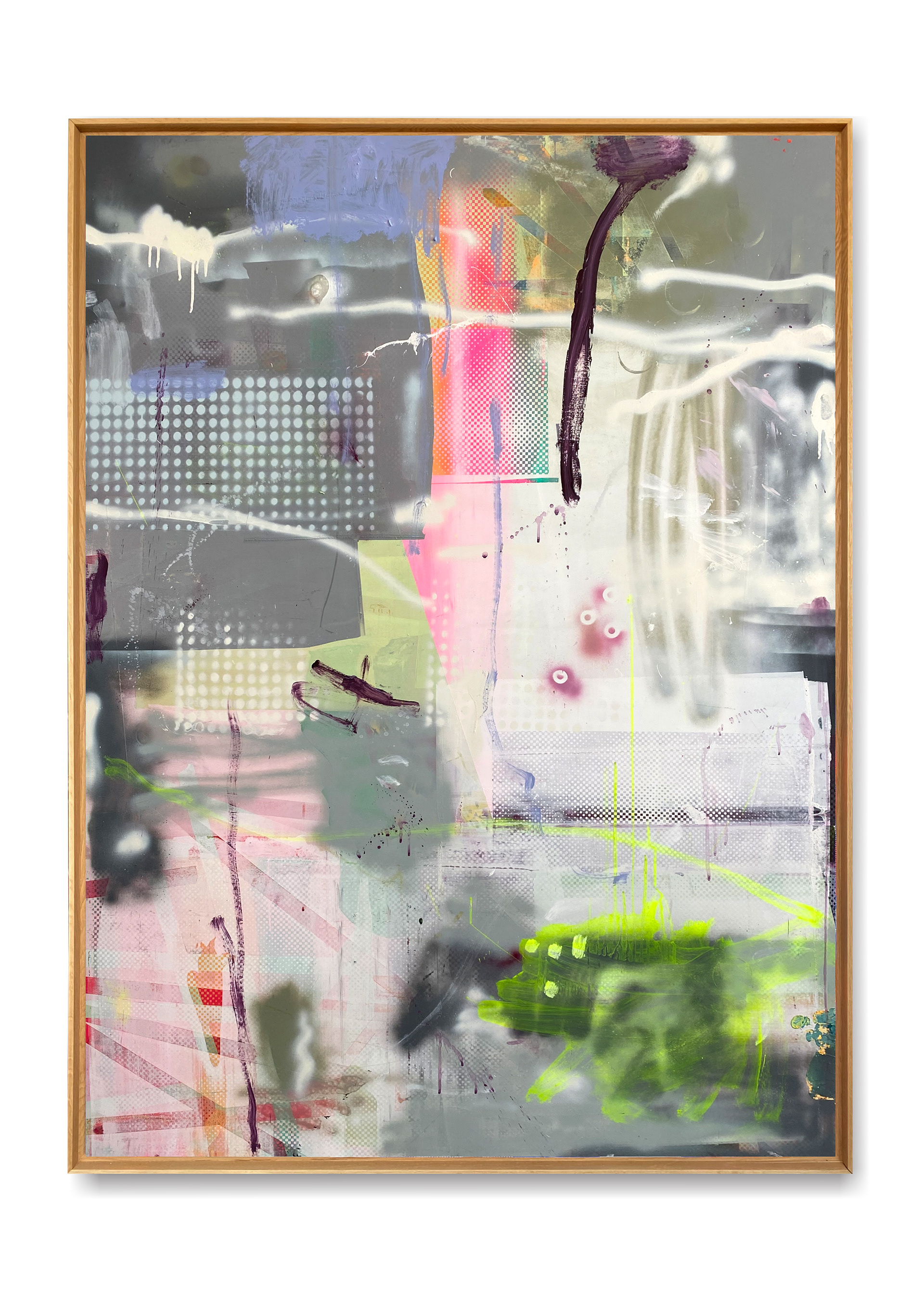 Table 05, screen-print & mixed media on wood,  180 x 134 cm, 2024