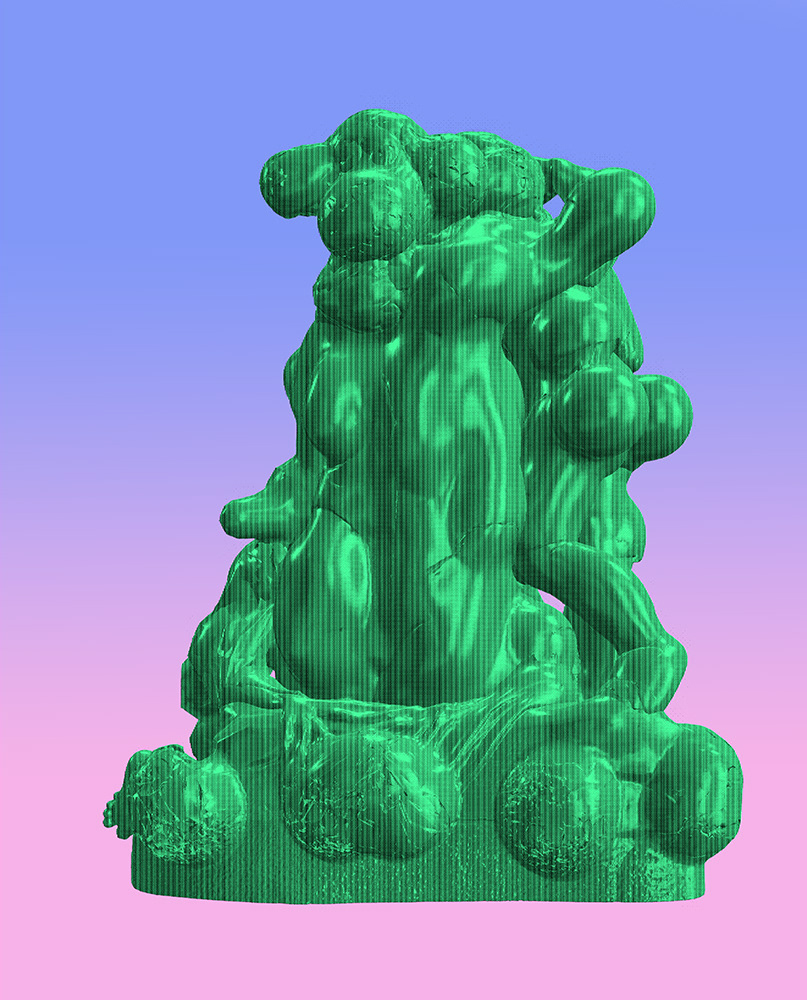 Page from Artists' Book "Sculptural Simulacra", Screen-print on paper, 2024