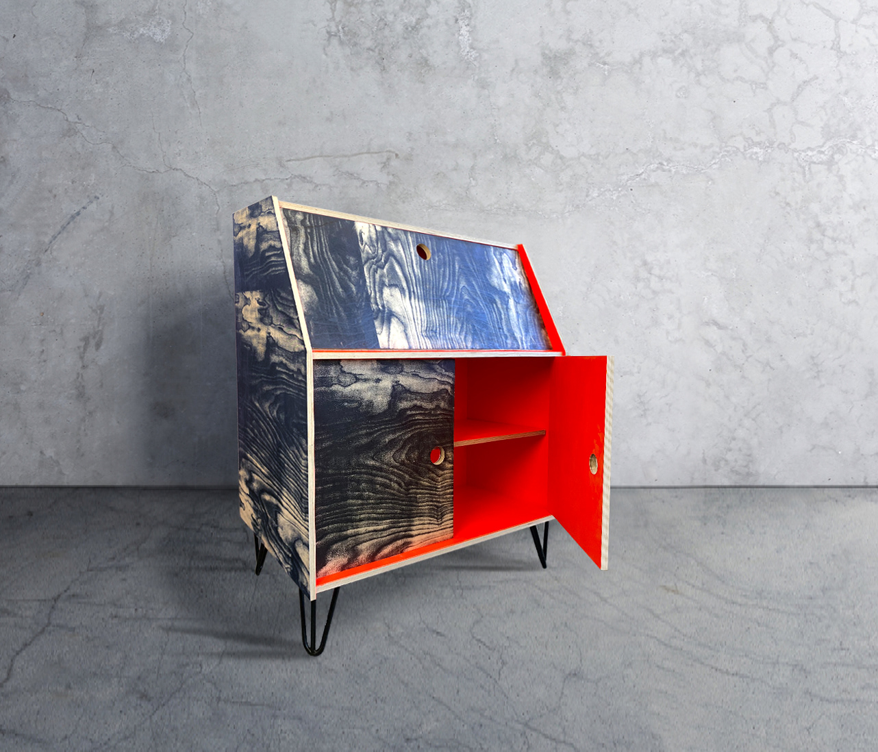 Der Sekretär, 2021, 111 x 95 x 39 cm, screen-print on wood