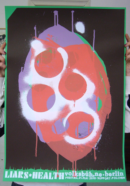 Liars and Health concert poster for  Volksbühne Berlin 2009