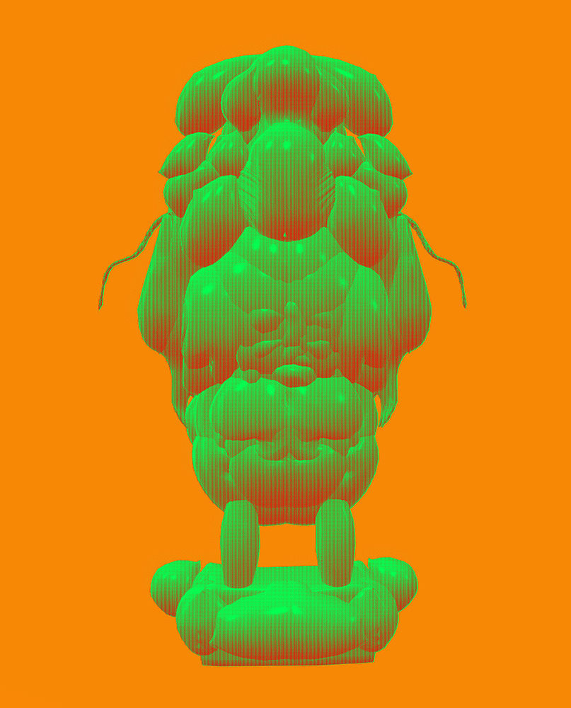 Page from Artists' Book "Sculptural Simulacra", Screen-print on paper, 2024