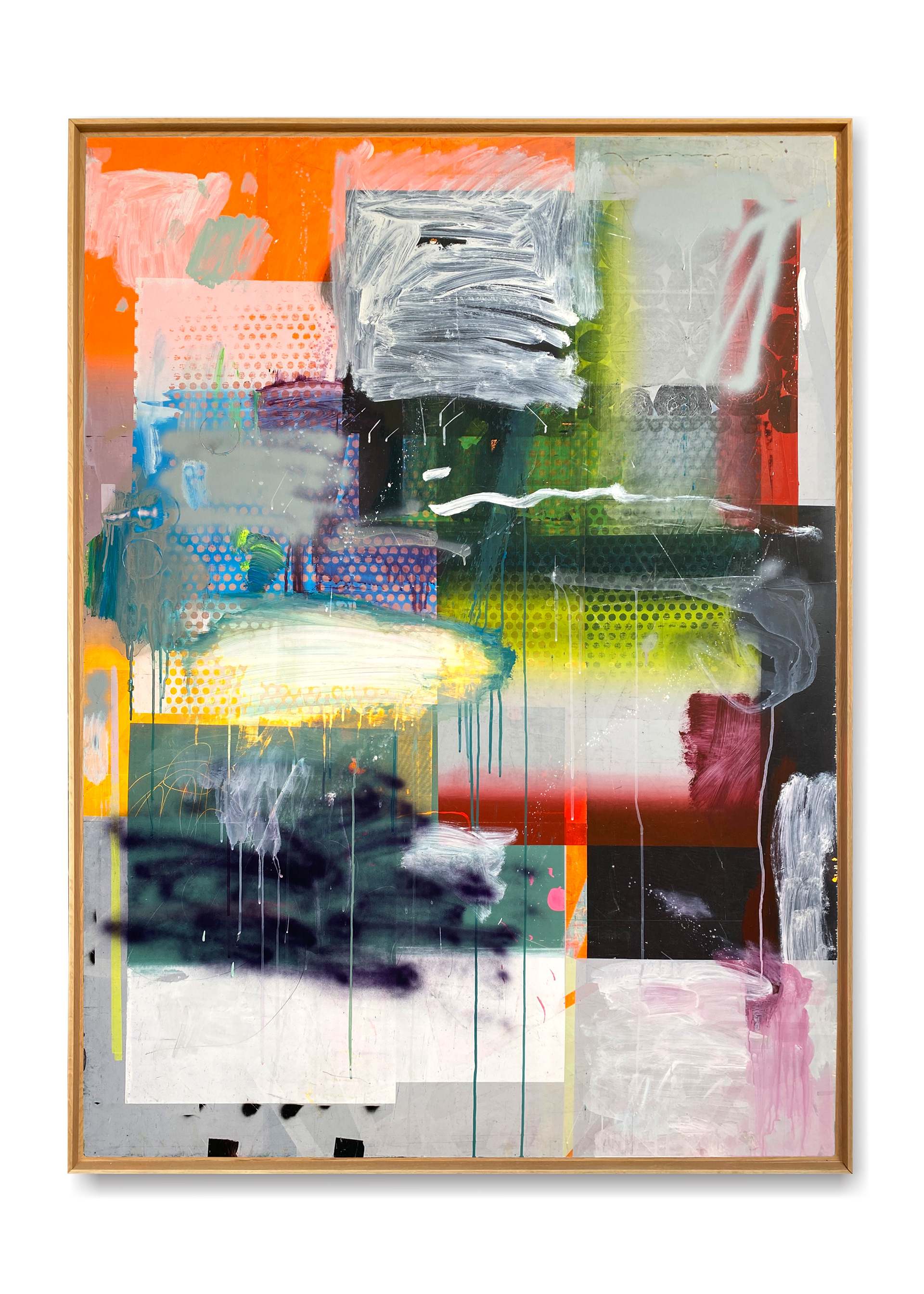 Table 06, screen-print & mixed media on wood, 180 x 134 cm, 2024