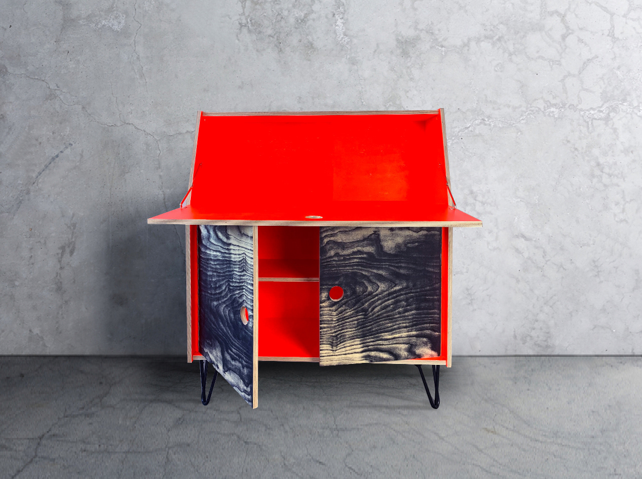 Der Sekretär, 2021, 111 x 95 x 39 cm, screen-print on wood