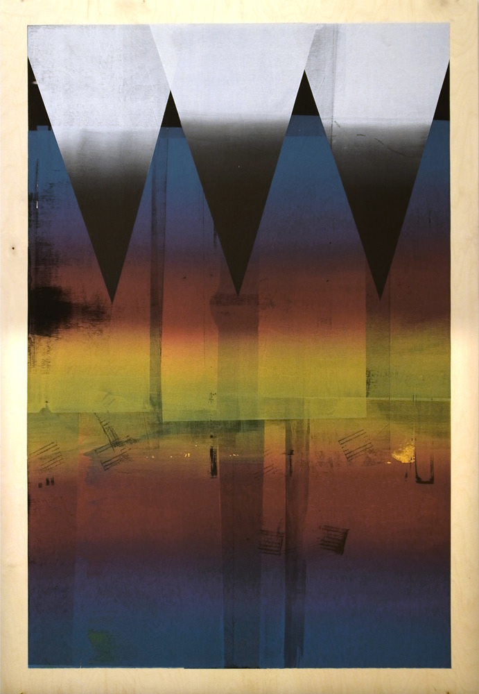 Bad Printing 06, screen-print on wood, 150 x 100 cm, 2013