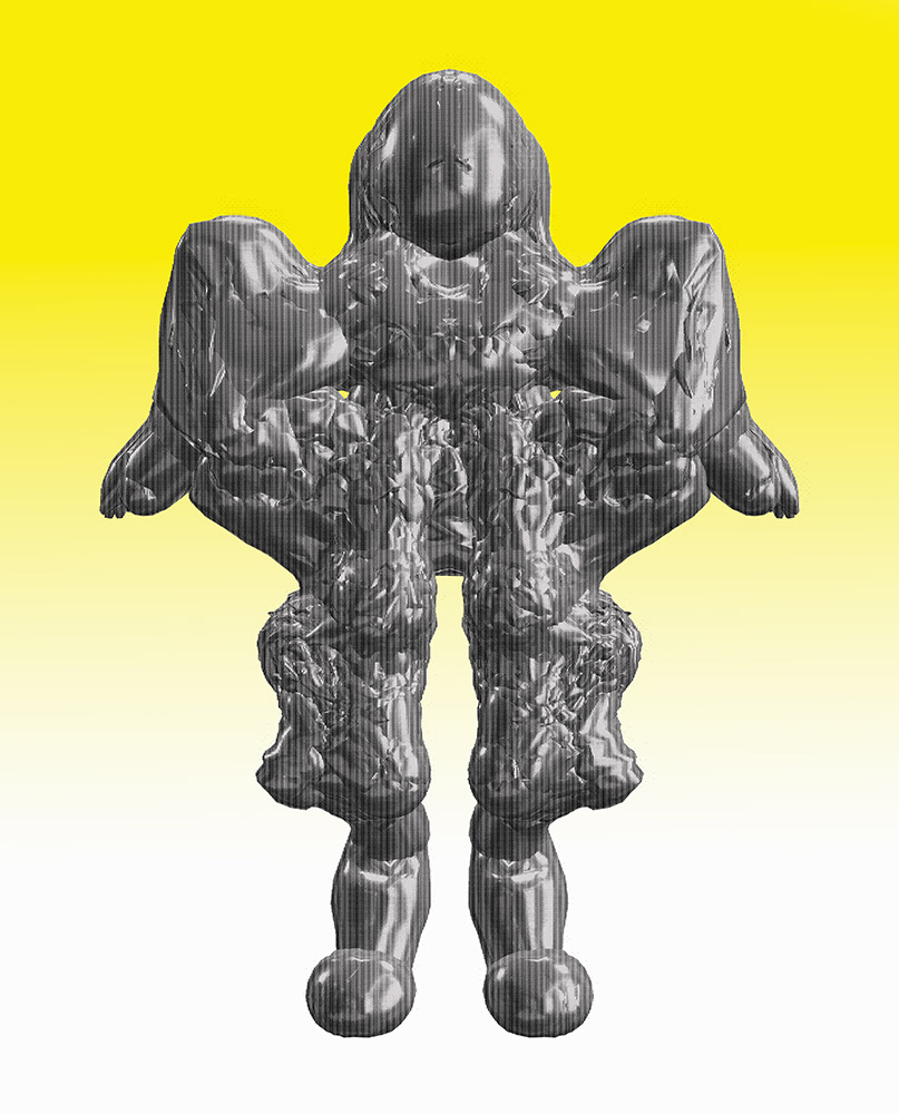 Page from Artists' Book "Sculptural Simulacra", Screen-print on paper, 2024