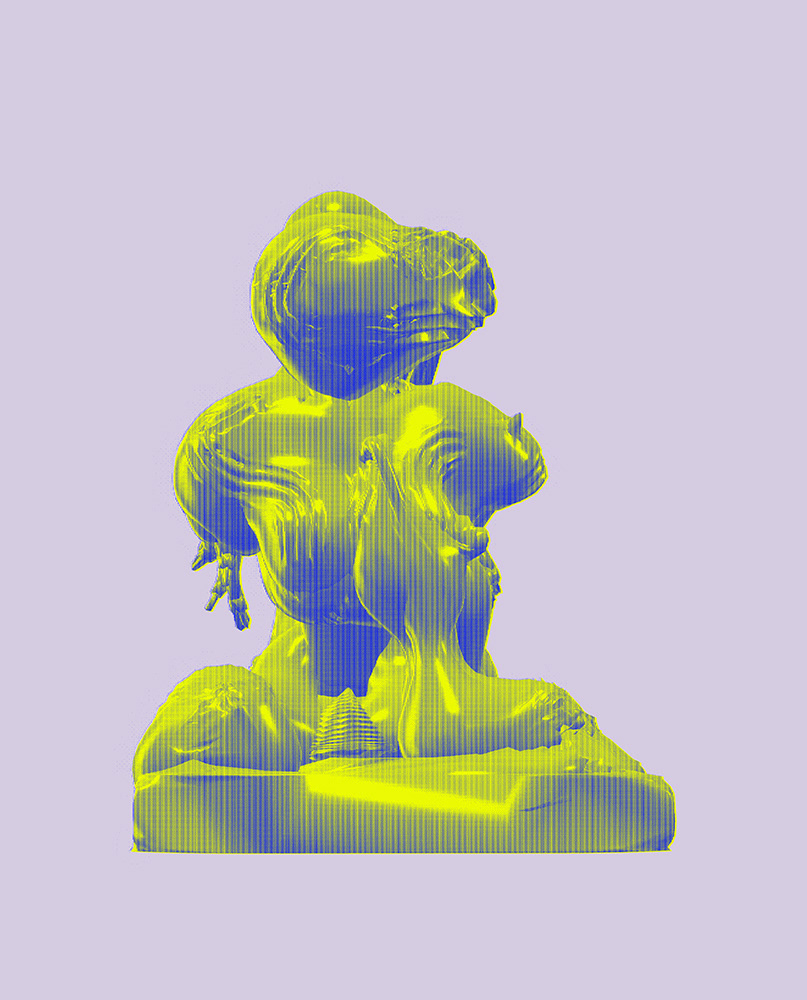 Page from Artists' Book "Sculptural Simulacra", Screen-print on paper, 2024