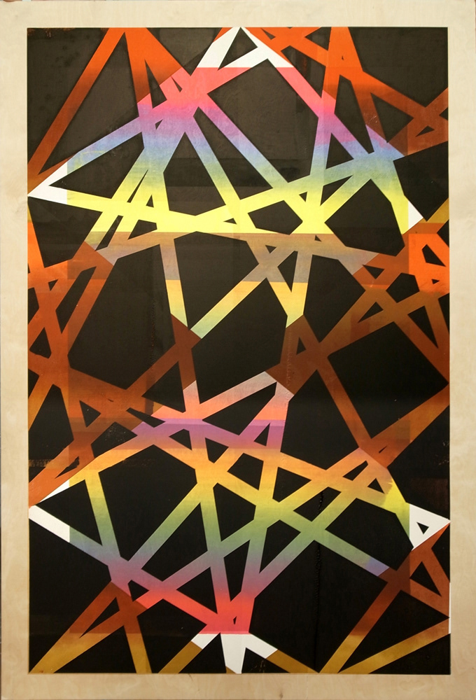 Bad Printing 07, screen-print on wood, 150 x 100 cm, 2013