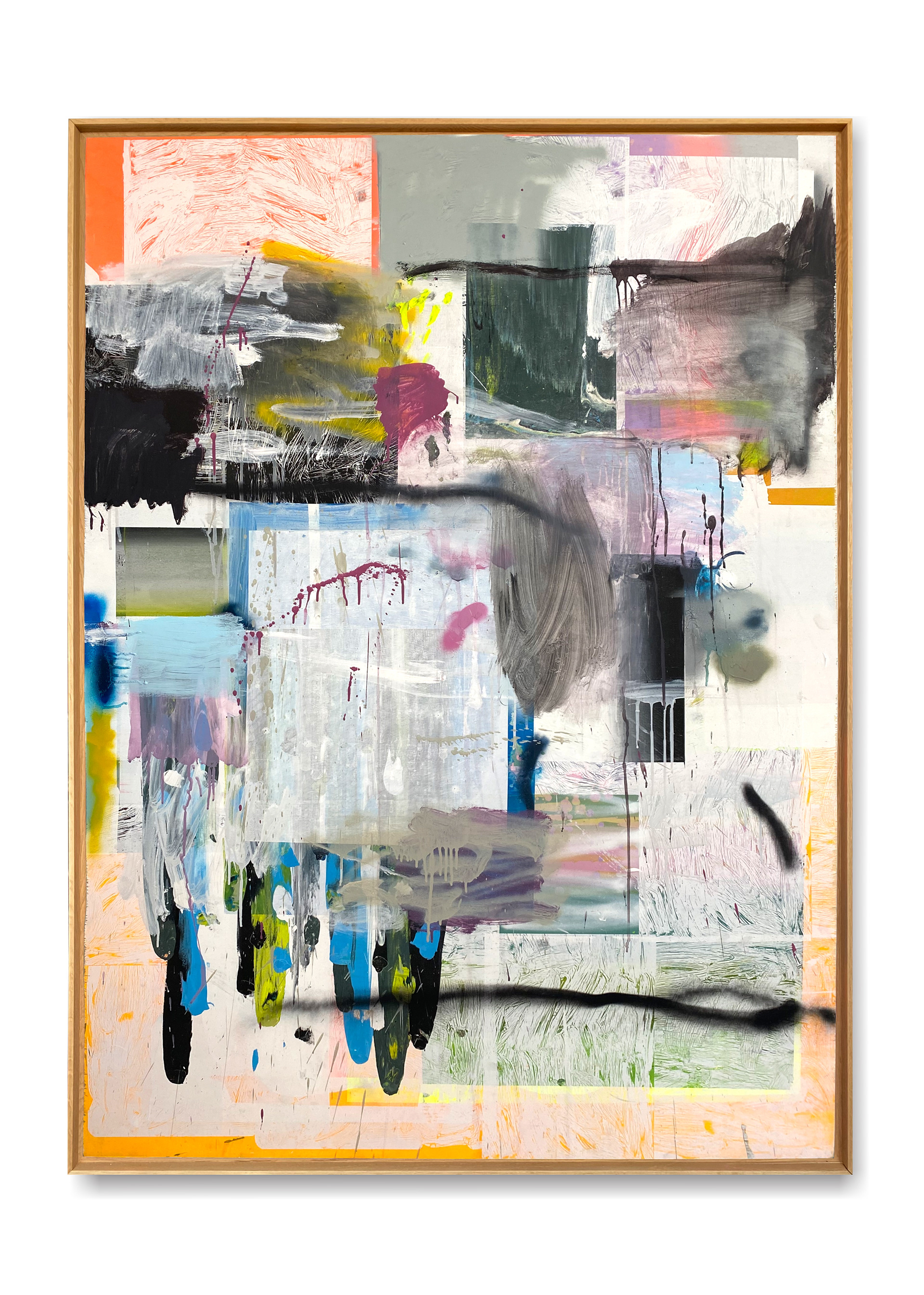 Table 07, screen-print & mixed media on wood,  180 x 134 cm, 2024
