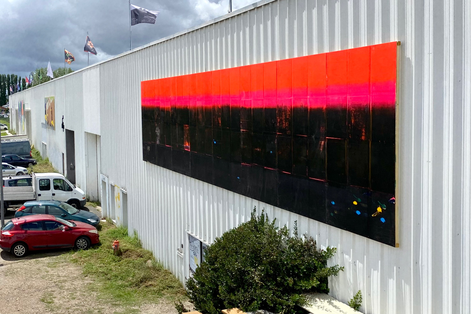 "Honor thy Error" 2021, 1240 x 320 cm, screen-print on wood, exhibition DESPERANTO at Frabrique Pola, Bordeaux - France