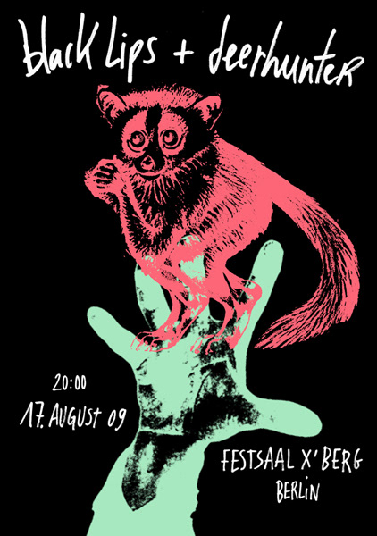Black Lips & Deerhunter concert poster for Berlin