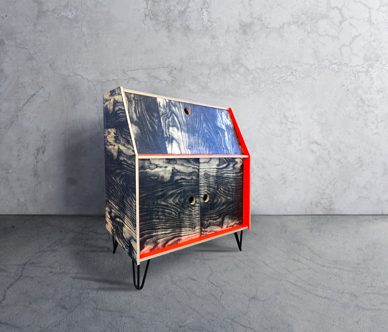 Der Sekretär, 2021, 111 x 95 x 39 cm, screen-print on wood