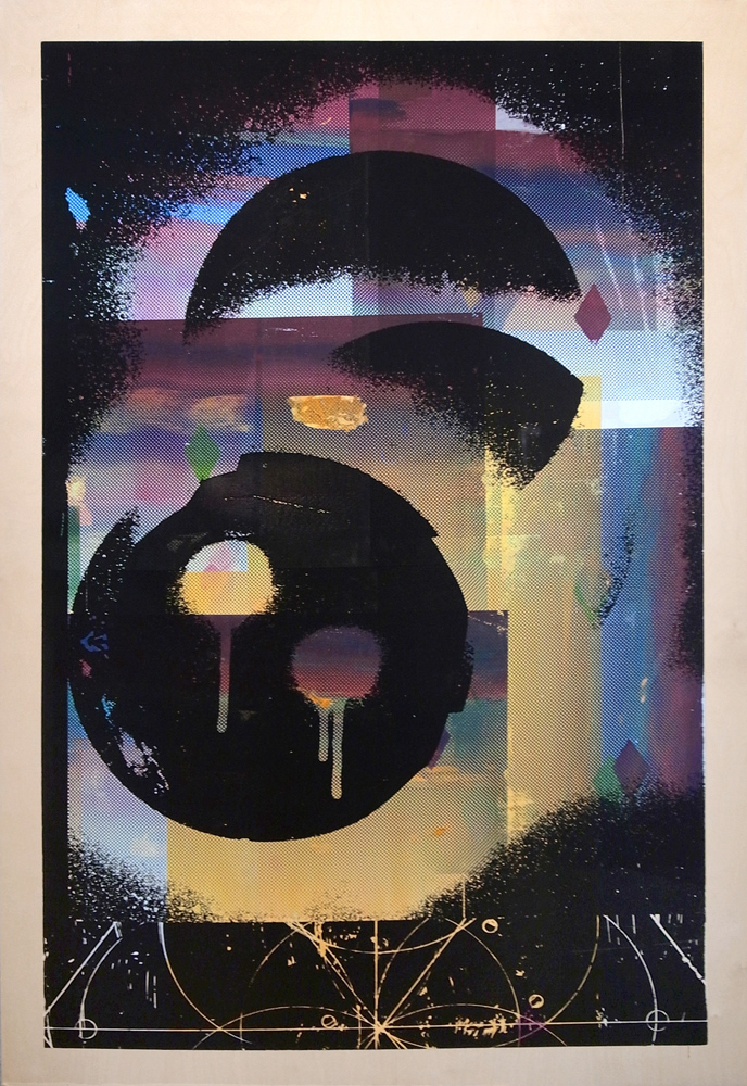 Bad Printing 01, screen-print on wood, 150 x 100 cm, 2013