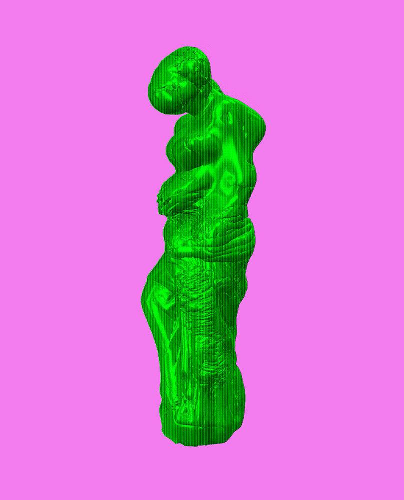 Page from Artists' Book "Sculptural Simulacra", Screen-print on paper, 2024