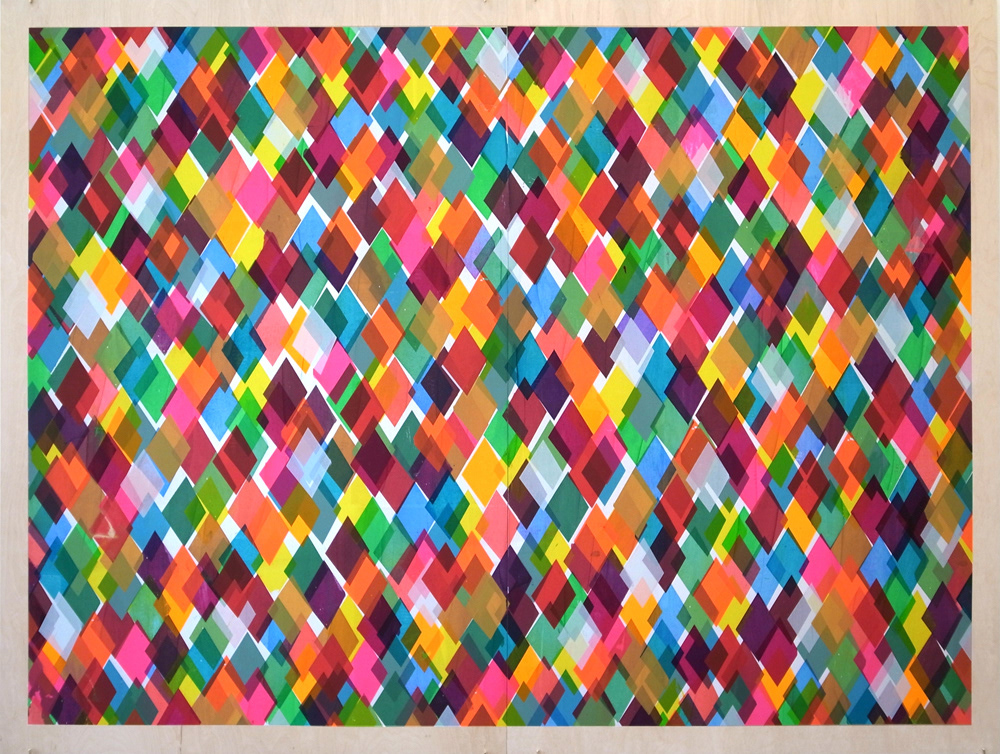 Bad Printing 24, screen-print on wood, 150 x 100 cm, 2014