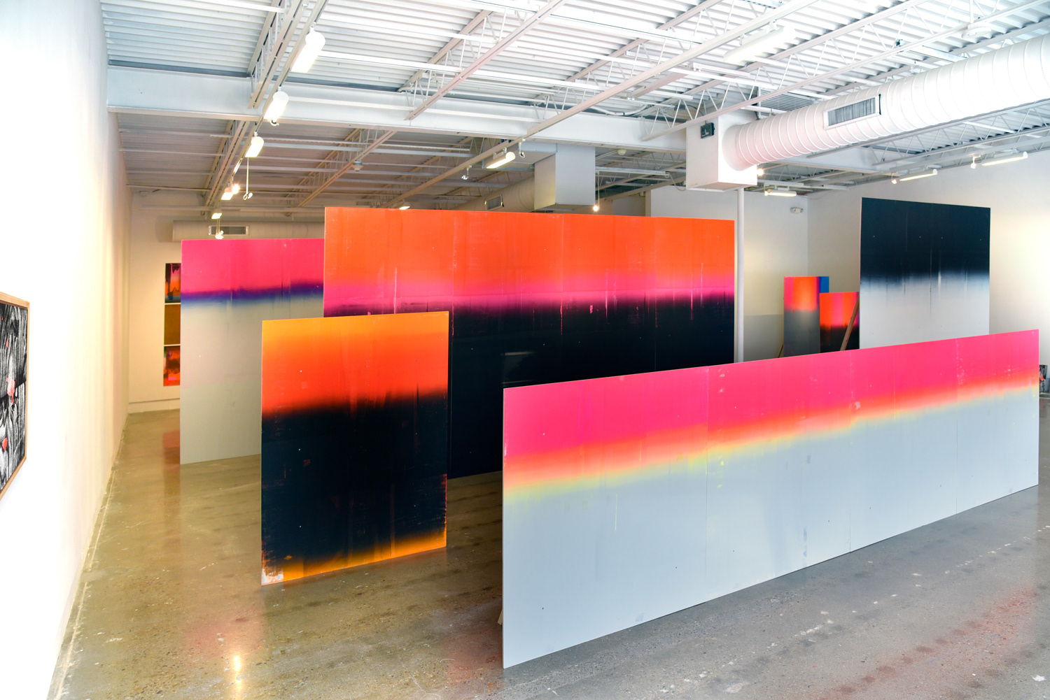 "No no no no I want you to be wide awake and and hear details you've never heard before!", screen-print on plywood, 190 m2, Fort Worth Contemporary Arts, 2019, TX, USA