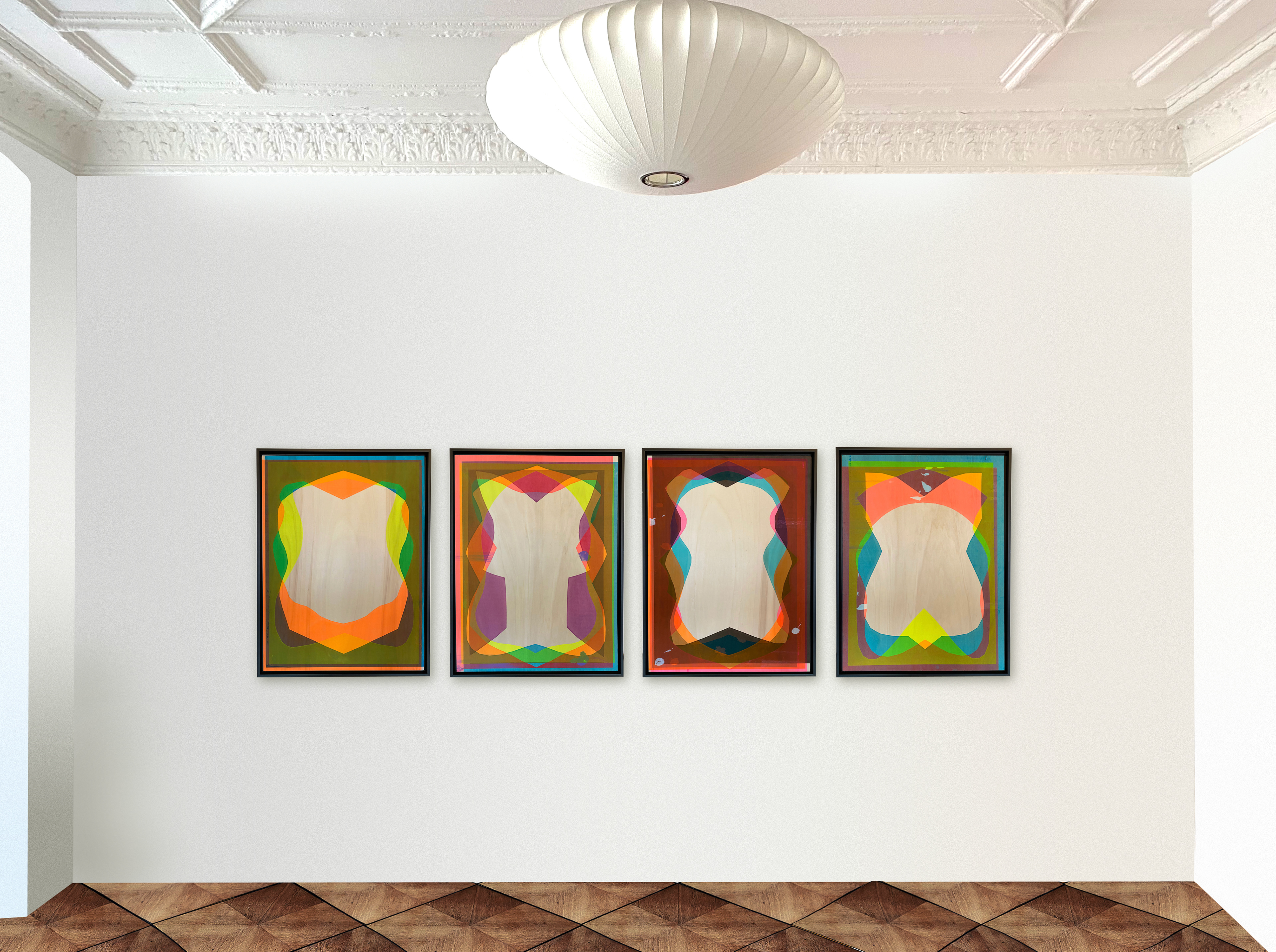 Formlos series, 2020, 84 x 64 cm, screen-print on wood