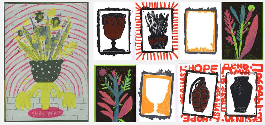 Unheimlich, Silkscreen on white paper, 33 x 23 cm, 16 pages plus cover, ed. 89 ex, 2016