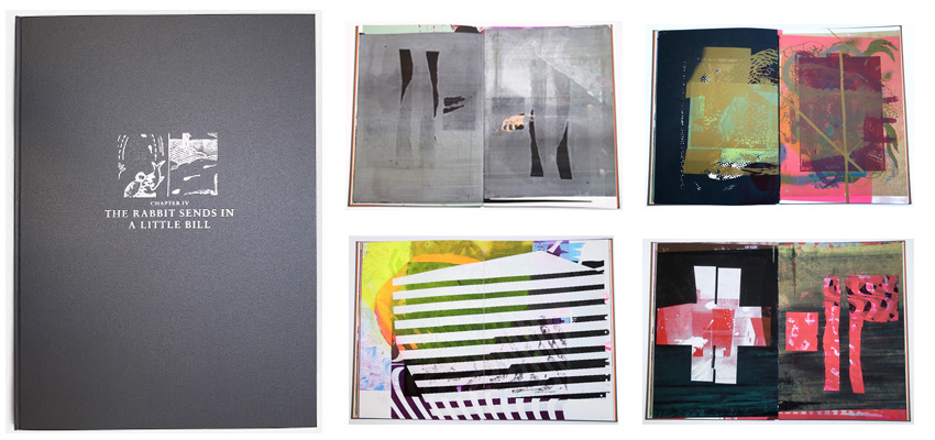 Chapter 04 - The Rabbit Sends In a Little Bill, hard cover with silver embossing, 33 x 46 cm, 32 pages. Collection: the "Cassady Lewis Carroll Collection" of the University of Southern California, USA 