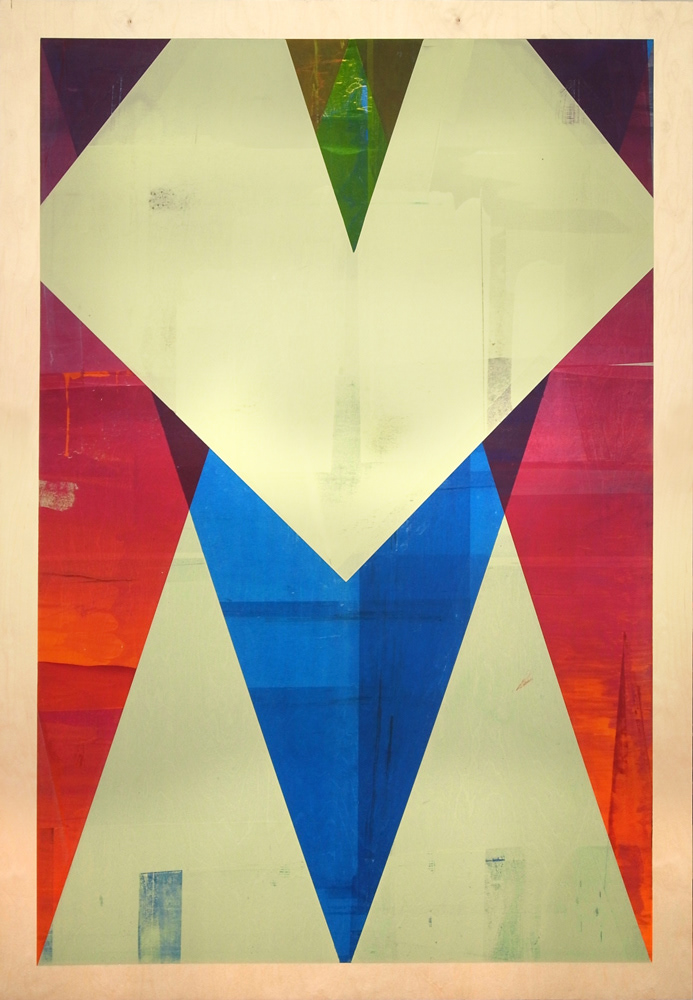 Bad Printing 18, screen-print on wood, 150 x 100 cm, 2013