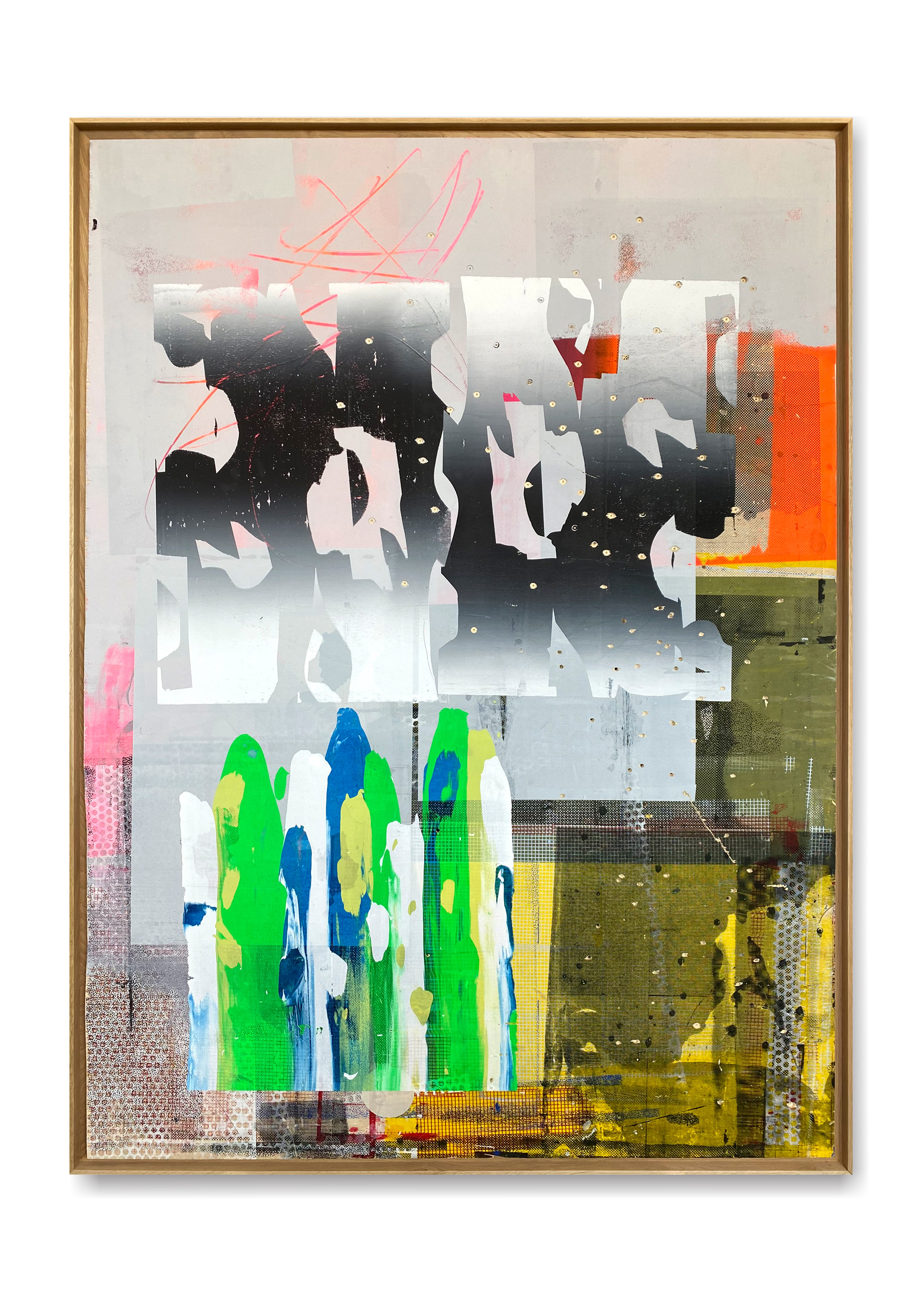Table 02, screen-print & mixed media on wood,  180 x 134 cm, 2018